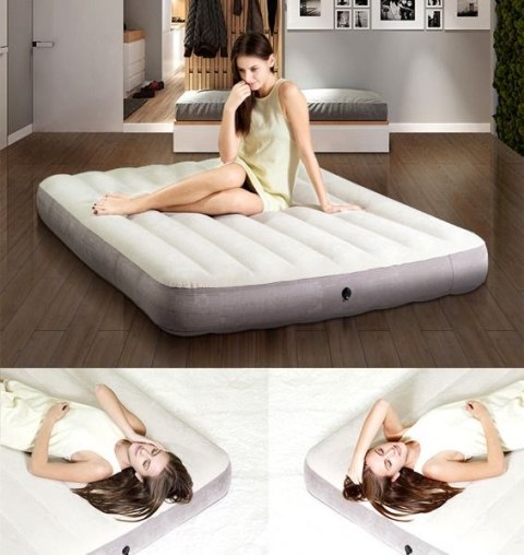 Materac welurowy dmuchany 191x99 cm INTEX 64101