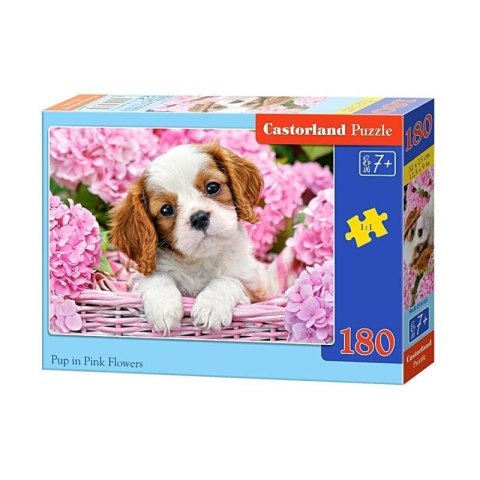 Puzzle 180 el. pup pink flower CASTOR