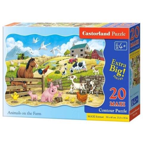 Puzzle 20el.maxi animals farm CASTOR