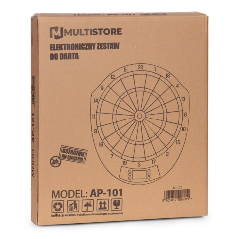 Elektroniczna tarcza do darta gry w rzutki lotki tablica LCD 41 cm 26 gier zestaw 6 rzutek