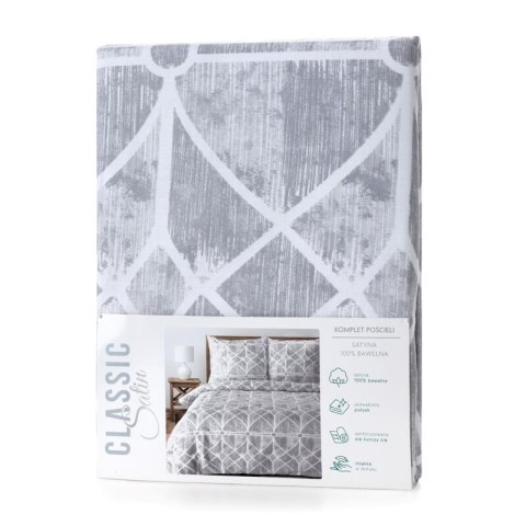 KOMPLET POŚCIELI SATYNOWEJ SPRING 55 140 X 200 CM SZARY