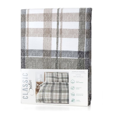 KOMPLET POŚCIELI SATYNOWEJ SPRING 58 220 X 200 CM SZARY