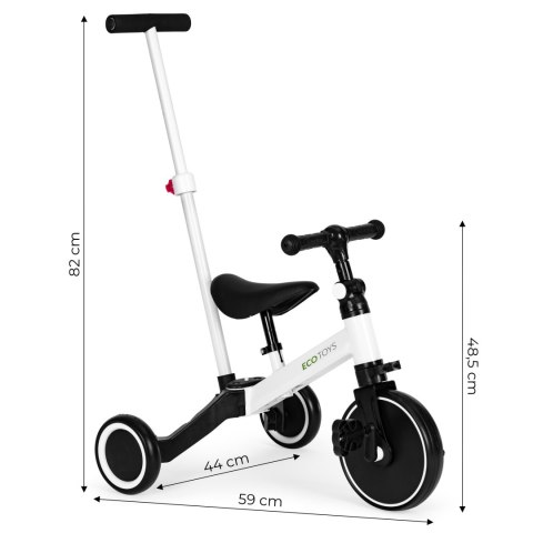 Rower trójkołowy biegowy 2w1 rączka do prowadzenia ECOTOYS