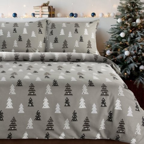 ŚWIĄTECZNY KOMPLET POŚCIELI LENON 140 X 200 CM STALOWY