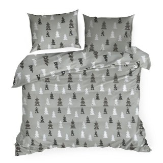 ŚWIĄTECZNY KOMPLET POŚCIELI LENON 140 X 200 CM STALOWY