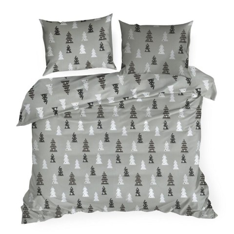 ŚWIĄTECZNY KOMPLET POŚCIELI LENON 160 X 200 CM STALOWY