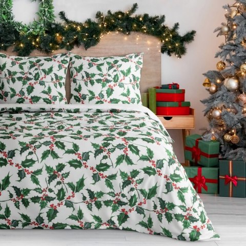 KOMPLET POŚCIELI ŚWIATECZNEJ TORI 160 X 200 CM BIAŁY