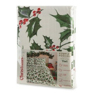 KOMPLET POŚCIELI ŚWIATECZNEJ TORI 160 X 200 CM BIAŁY