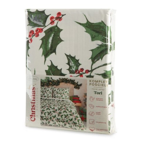 KOMPLET POŚCIELI ŚWIATECZNEJ TORI 160 X 200 CM BIAŁY