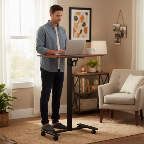 Mobilne biurko regulowane 70x48 cm stolik pod laptopa regulacja wysokości 71,5-112 cm ModernHome