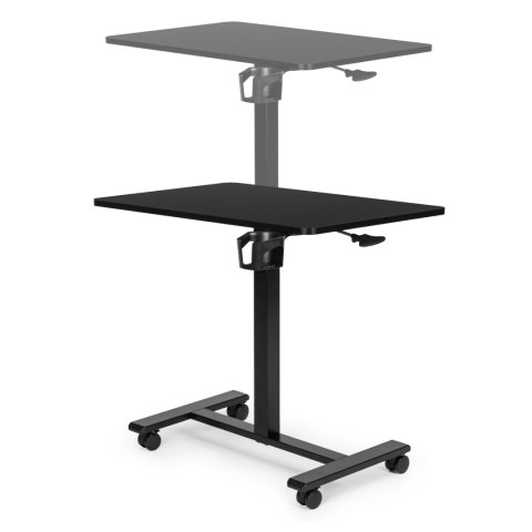 Mobilne biurko regulowane 70x48 cm stolik pod laptopa regulacja wysokości 71,5-112 cm czarne ModernHome