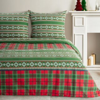 ŚWIĄTECZNY KOMPLET POŚCIELI AURORA 140 X 200 CM ZIELONY