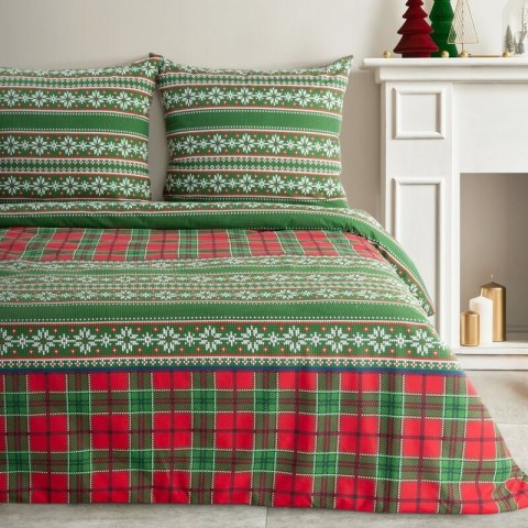 ŚWIĄTECZNY KOMPLET POŚCIELI AURORA 160 X 200 CM ZIELONY