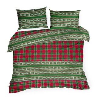 ŚWIĄTECZNY KOMPLET POŚCIELI AURORA 160 X 200 CM ZIELONY