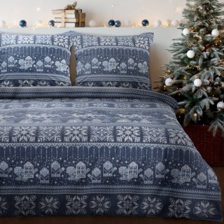 ŚWIĄTECZNY KOMPLET POŚCIELI FJORD 160 X 200 CM GRANATOWY