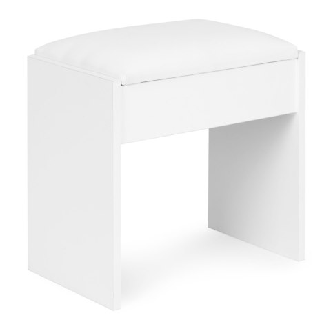 Toaletka kosmetyczna z lustrem i oświetleniem LED 4 szuflady taboret ModernHome