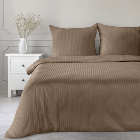 KOMPLET POŚCIELI SATYNOWEJ VERA 220 X 200 CM BRĄZOWY