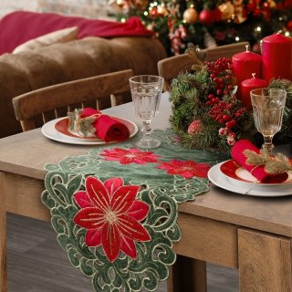 OBRUS ŚWIĄTECZNY 05 35 X 180 CM ZIELONY