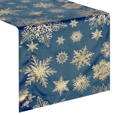 OBRUS ŚWIĄTECZNY JOY (2) 40 X 140 CM GRANATOWY