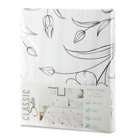KOMPLET POŚCIELI SATYNOWEJ SPRING 64 160 X 200 CM BIAŁY