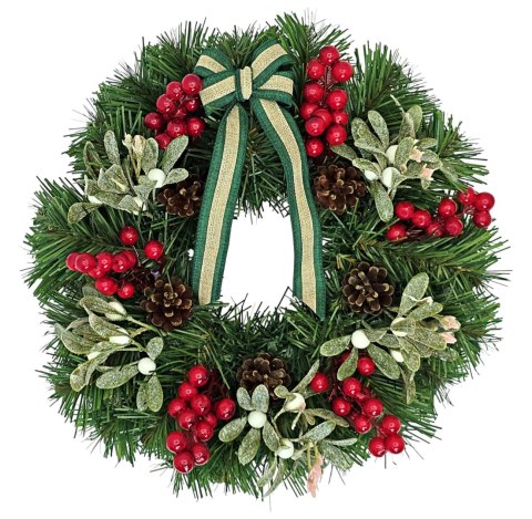Wianek świąteczny na Boże Narodzenie stroik na drzwi stół handmade 30cm