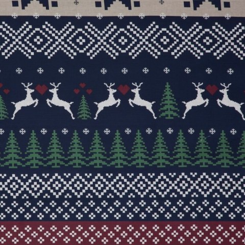 ŚWIĄTECZNY KOMPLET POŚCIELI SKANDY 220 X 200 CM GRANATOWY