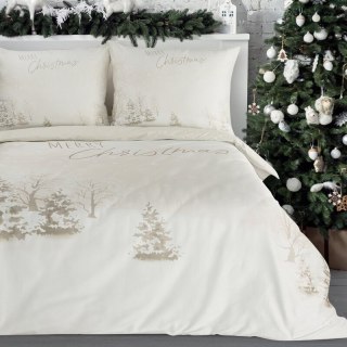 ŚWIĄTECZNY KOMPLET POŚCIELI SNOWFLAKE 220 X 200 CM BEŻOWY