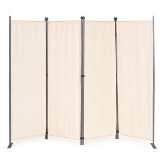 Składany parawan ogrodowy pokojowy 4-panelowy 167x216 cm beżowy MultiGarden