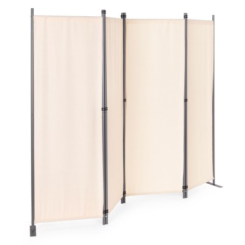 Składany parawan ogrodowy pokojowy 4-panelowy 167x216 cm beżowy MultiGarden