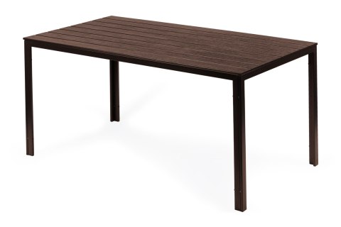 Stół ogrodowy 6-osobowy 156x78 cm polywood meble na taras brązowy