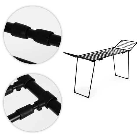 Suszarka na pranie stojąca rozsuwana teleskopowa 27 metrów składana czarna