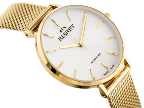 ZEGAREK DAMSKI BISSET BSBF32 (zb581d) - SZAFIROWE SZKŁO