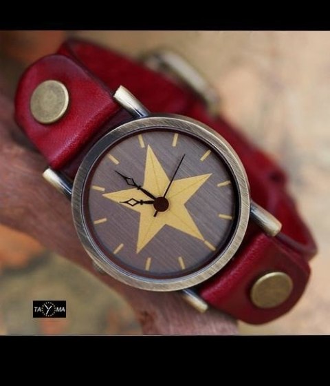 ZEGAREK DAMSKI TAYMA - RETRO PUNK 27 -czerwony (zx583a)