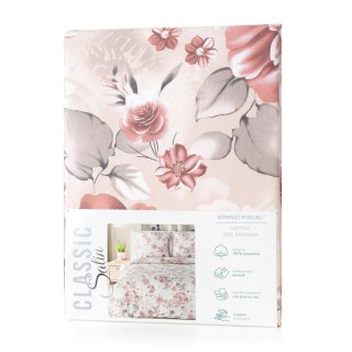 KOMPLET POŚCIELI SATYNOWEJ SPRING 42 140 X 200 CM PUDROWY RÓŻ