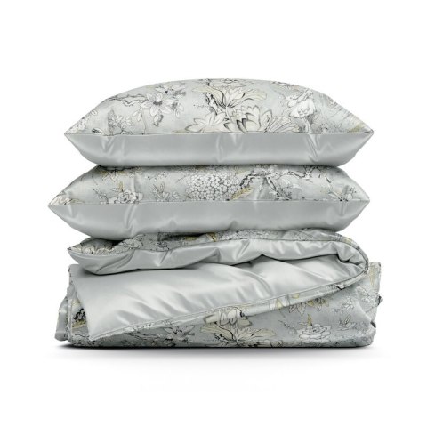 KOMPLET POŚCIELI SATYNOWEJ SPRING 72 220 X 200 CM JASNOSTALOWY