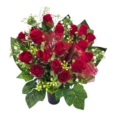 Bukiet flakon stroik na cmentarz kompozycja kwiatowa na grób