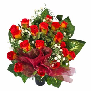 Bukiet flakon stroik na cmentarz kompozycja kwiatowa na grób