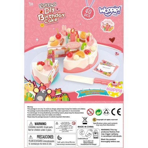 WOOPIE Tort Urodzinowy do Krojenia na Rzepy Świeczki Owoce 40 el.