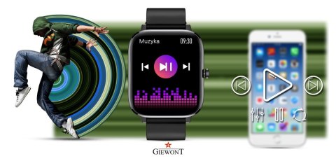 Smartwatch GIEWONT Dynamic SmartCall GW230-2 - Carbon/Carbon