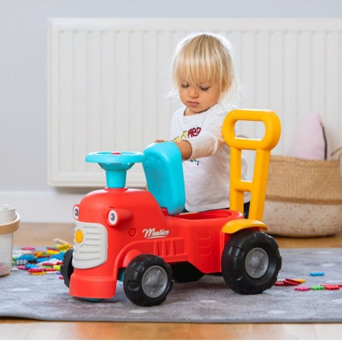 FALK Maurice Traktorek Jeździk Czerwony Pchacz Odpychacz Schowek od 1 roku