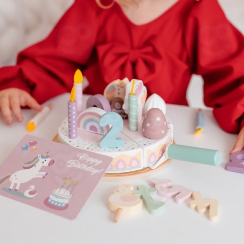 TOOKY TOY Drewniany Tort Urodzinowy Krajalny Na Rzepy