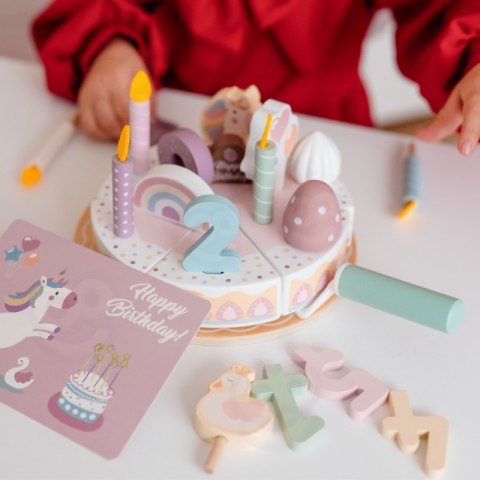 TOOKY TOY Drewniany Tort Urodzinowy Krajalny Na Rzepy