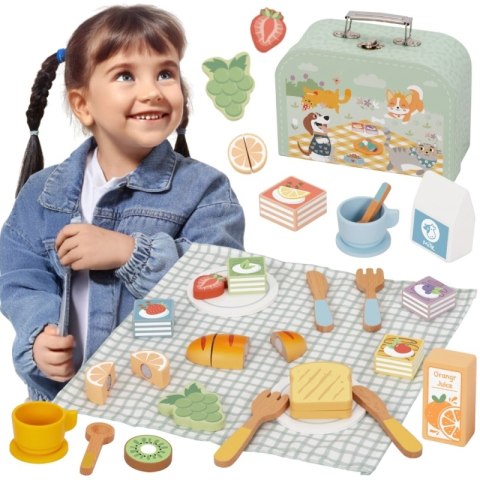 TOOKY TOY Zestaw Piknikowy Owoce do Krojenia Zestaw Śniadaniowy