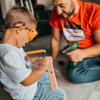 WOOPIE Duża Skrzynka z Narzędziami dla Dzieci Zestaw Majsterkowicza Wkrętarko-Wiertarka 15 el.