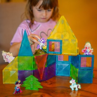 WOOPIE Klocki Magnetyczne Konstrukcyjne 3D Zestaw Edukacyjny Bajkowy Zamek Księżniczki 55el.