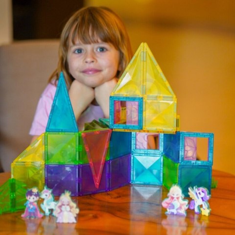 WOOPIE Klocki Magnetyczne Konstrukcyjne 3D Zestaw Edukacyjny Bajkowy Zamek Księżniczki 55el.