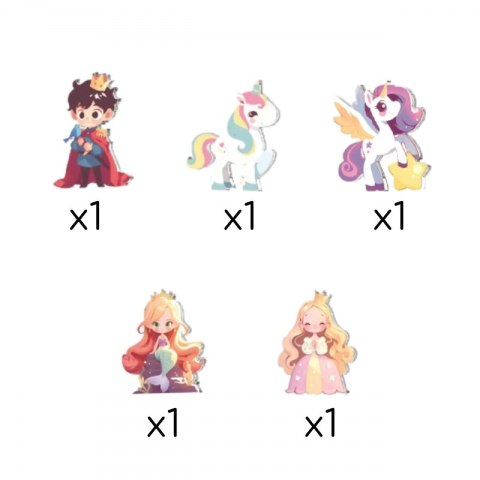 WOOPIE Klocki Magnetyczne Konstrukcyjne 3D Zestaw Edukacyjny Bajkowy Zamek Księżniczki 55el.