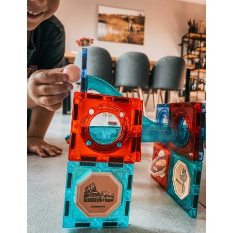 WOOPIE Klocki Magnetyczne Tor Kulkowy Świetlny Kulodrom 49 el.