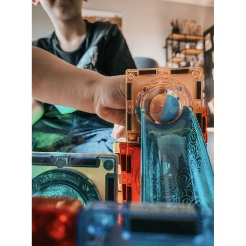 WOOPIE Klocki Magnetyczne Tor Kulkowy Świetlny Kulodrom 49 el.