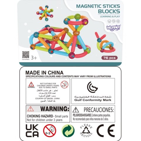 WOOPIE Magnetyczne Klocki Konstrukcyjne Edukacyjne 76 el.
